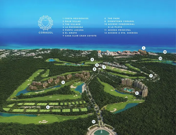 Terreno en Venta en Playa del Carmen en La Escondida Corasol Vista al Campo de Golf — foto 7